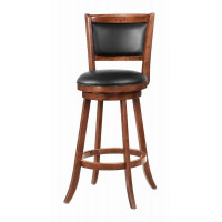 Coaster Furniture 101920 Upholstered Swivel Bar Stools Chestnut and Black (Set of 2)